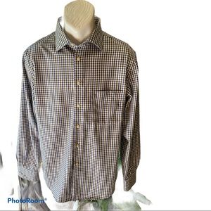 Joseph Abboud Brown/Blue Check Sport Shirt